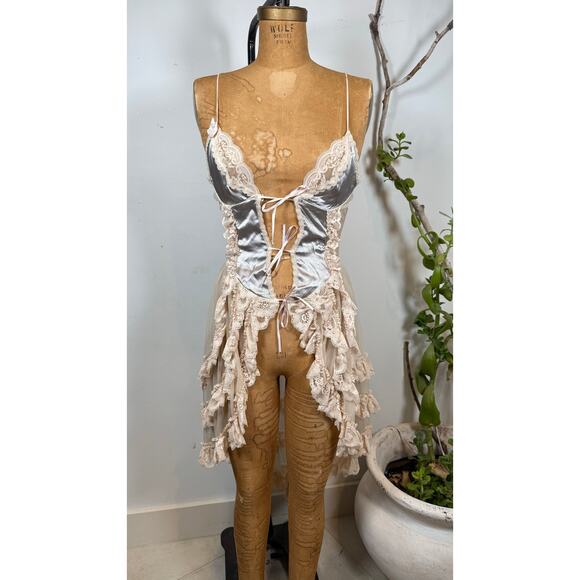 Vintage Lace Lingerie Bustier Corset Romantic Pinup Burlesque Bridal Boudoir